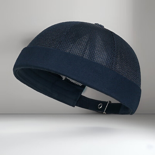 Baisitengs neue Sommer-Rand-Melon-Lederhut-Hip-Hop-Männer und Frauen Yuppie Vermieter Hut Einfacher atmungsaktiver Gaze Tang Hut schwarz verstellbar
