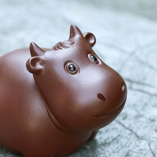 Zanghutianxia pure handmade purple clay tea pet tea table ornaments can raise high-end tea and play with tea table ornaments to attract wealth tea pet cow cattle tea pet