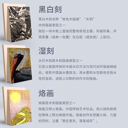 Bolens wood carving, basswood carving, three-ply wood wood carving, wood rubbing board, materials and tools, professional hand-carved board, folio carving board, for art students to draw, 2 pieces A4