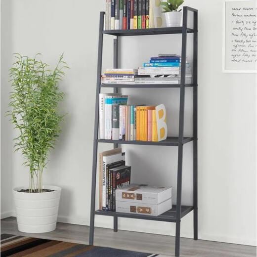 Maishi door express delivery rack floor-to-ceiling living room bedroom home simple modern iron multi-layer display storage rack against the wall [three layers] - black