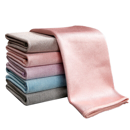 Maggie's fish scale rag kitchen absorbs water, does not shed lint, stains with oil, leaves no trace, wipes glass table, cleans dishes, special towel magic, thickened model/three colors/pack of 5 pieces (30*40cm)