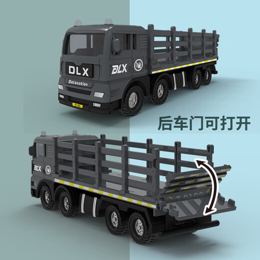 Delixin children's toy car city transport vehicle high-quality simulation model drop-resistant van large truck freight fleet medium-sized container truck 661