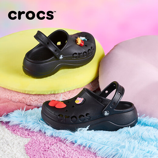 Crocs (CROCS) Beiya Cloud Women's Crocs Outdoor Casual Shoes|208186 Black-001 (including Zhibixing) 38 (240mm)