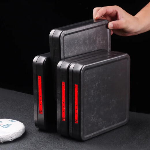 Beautifully made retro tea cake packaging box iron box 357g Pu'er tea gift box empty box universal tea cake sealed storage storage box collector's edition single cake square box + sticker 357g 1 piece