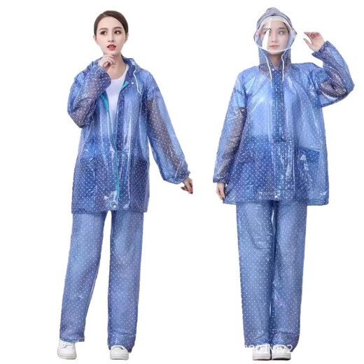 Yilefu Regenmantel Regenhosenanzug Langer Vollkörper-Regenfisch-Wasserdicht-Regenanzug Männer Elektrisches Flachmotrall-Split-Stil Schneeflocken weiß [Doppelkrempel + Großtasche + Verdickt] M 1 Stück großer Größe [165C-180]