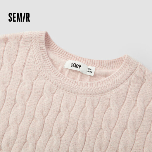 Semir Senrou sweater | Shopping mall same style sweater for women round neck solid color 2024 winter cable top 101724107014