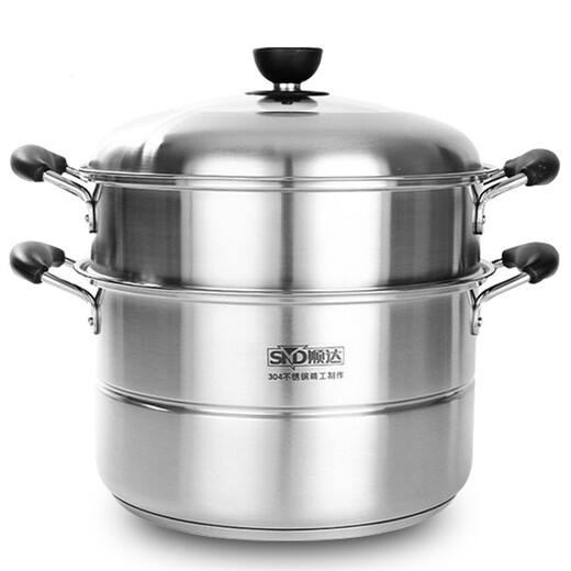 Shunda (SND) combination cover and bottom double-layer multi-purpose pot 304 stainless steel steamer gas stove induction cooker universal 28cm