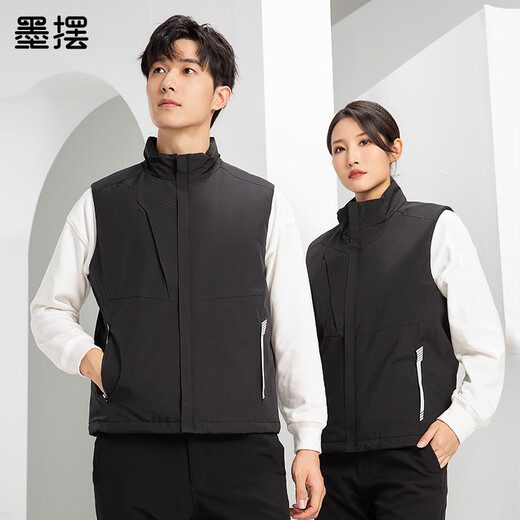 Ink pendulum jacket, cotton vest, thickened outdoor wear-resistant, water-repellent and cold-proof jacket for men and women, customizable logo