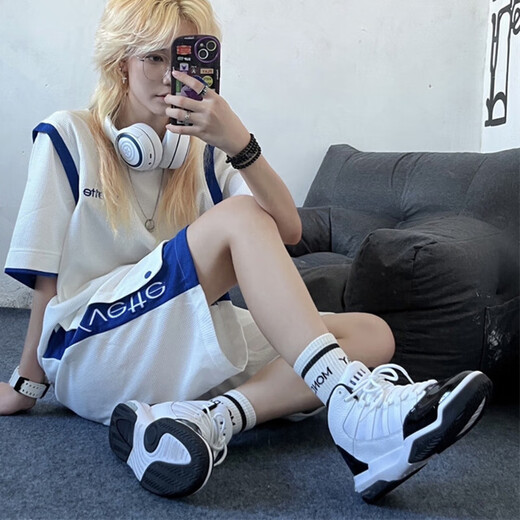 耐克（NIKE）篮球鞋女鞋夏季新款休闲鞋Air Jordan Max Aura小康扣耐磨运动鞋 AQ9214-121黑边配色 36.5