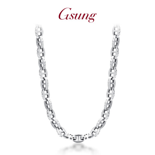 GsunG platinum necklace men's PT950 new style pig nose necklace fashionable shiny platinum women's necklace 8-character chain priced by gram contact before bidding