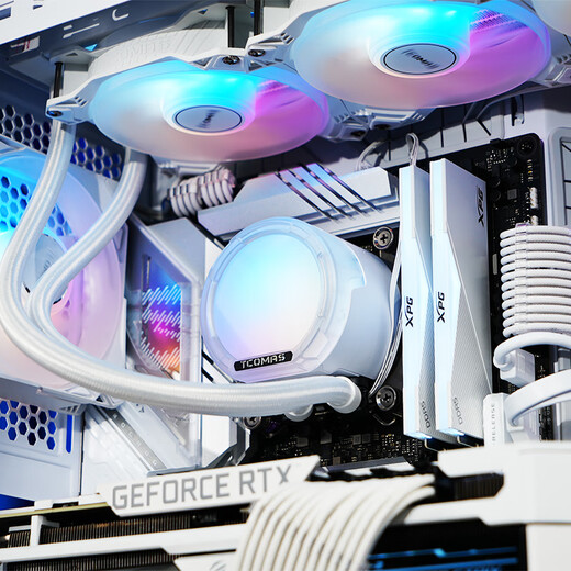 TCOMAS钛钽SJ-A080 360白色 一体式CPU水冷散热器 大冷头加厚冷排风扇ARGB光效 支持intel/AMD