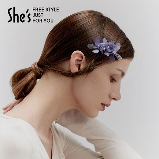 She s Akiko hair accessories Monet impression romantic tulle flower edge clip light luxury duckbill clip hairpin birthday gift