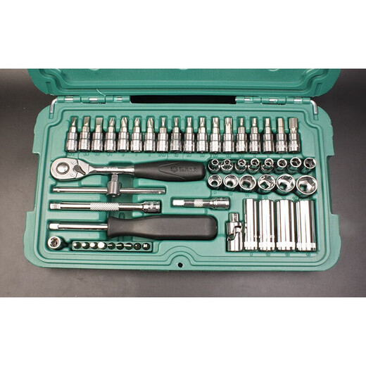 SATA 1/41/4-inch sleeve wrench 52-piece sleeve wrench set 09002 Auto repair fast small ratchet 4.5mm short sleeve-11303