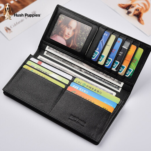 Тихие щенки мужской кошелек Cow -Hide Casual Wallet Long Walle