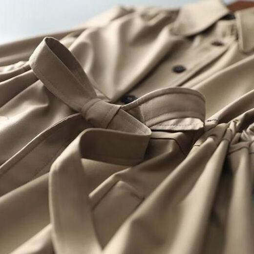 Pier Cardin Thin Temperament Windbrecher für Frauen 2025 Frühlings- und Herbst neue koreanische Version kleiner Mantel vielseitiger Hemdjacke mit mittlerer Länge grau braun m