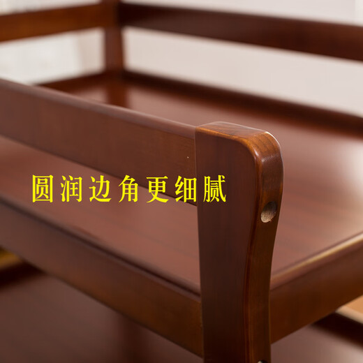 Tianjiao Beibei Europäische Holzbabywindel Tisch Multifunktionales kleines Bett BB Bade- und Schminktisch Baby Berührender Tisch weiße dunkle Farbe Klassische dunkle Mahagoni-Trennwand Nicht-Solid-Holz + Baumwollpolster