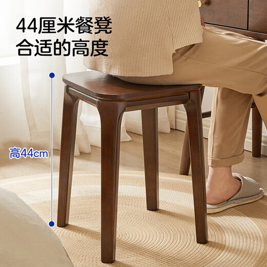 LUOSEN solid wood dining table and stool Chinese simple dressing stool home bench living room bread stool low stool stackable square stool 1