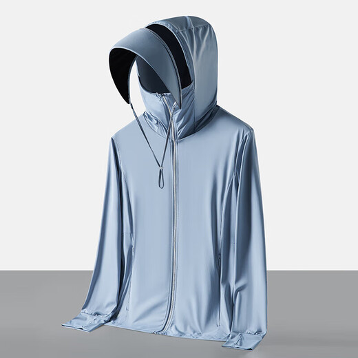 Catman Vinyl New UPF100+ Sun Protection Clothing for Women Summer UV-Proof Outdoor Sports Skin Windbreaker Cycling Clothing for Men KY9005 Light Gray - Men's and Women's 3XL