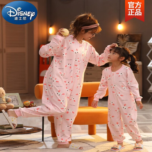 Disney children's anti-kick one-piece pajamas spring and autumn long-sleeved baby cute cartoon super cute boy and girl sleeping bag 6622 kitten blue (zipper style) 120 120cm (4 and a half years old-age-6 years old/111-