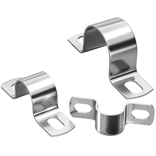 Fengji 304 stainless steel thickened riding clamp pipe clamp bracket pipe buckle throat hoop water pipe clamp fixed U-shaped buckle pipe hoop M20 (5 pieces) thickened