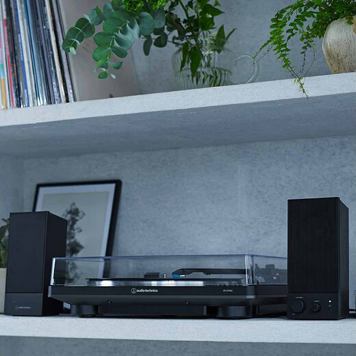 Audio-Technica AT-LP70X vinyl record player, fully automatic belt drive, dual speed record player, retro phonograph, record player, professional audio LP70XBT Black Silver + Yamaha WS-B1A