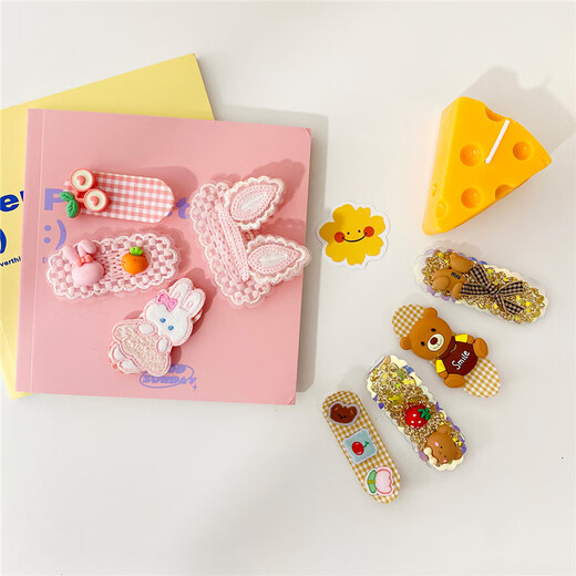 Chimera (CHIMERA) 8-piece children's broken hair artifacts Velcro bangs stickers that do not hurt hair cartoon hair accessories birthday gifts for girls