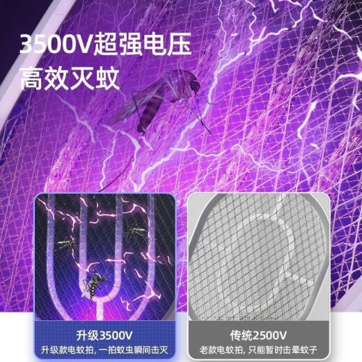 康铭3873A充电式电蚊拍苍蝇拍单层蚊子家用电子耐用 康铭3882[新款锂电]