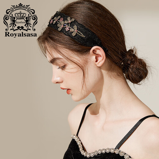 Royal sasa royal salsa hair hoop wide-brimmed hair headband imitation crystal handmade lace fabric hairpin hairpin head