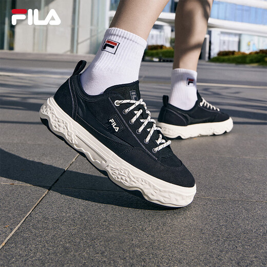斐乐（FILA）官方男鞋ROCK岩石鞋帆布鞋新款时尚休闲鞋 黑-BK 41