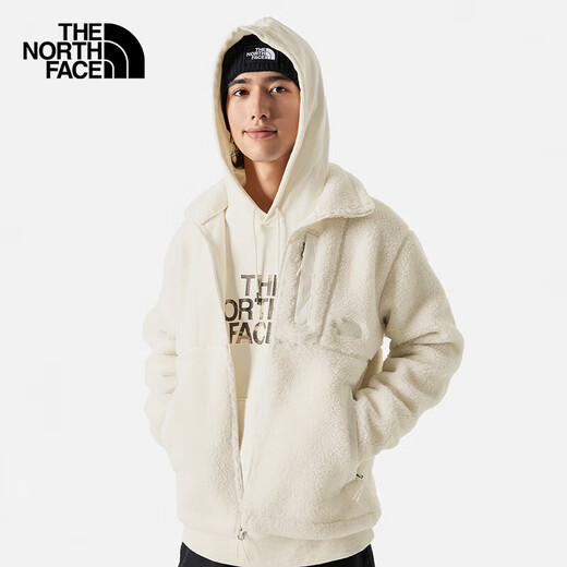 The North Face North Fleece Jacket Men's Outdoor Warm Thick Polar Fleece Jacket 7QT1 White/N3N S