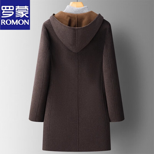 Romon Winter Neuer koreanischer Jugend-Jugend-Doppelseitige Wollmantel Herren mittelgroßer Schulter-Drogen-Kapuze-Wollmantel Schwarz 4xl 195 [Empfohlen 175-185jin [Jin ist gleich 0,5 kg]]