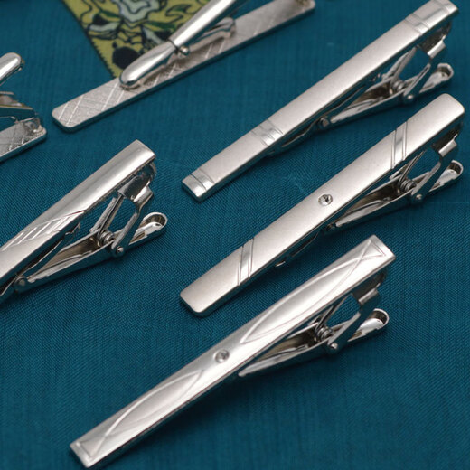 DOGHC Men's Formal Wear Silver Tie Clip Laser Laser Laser Logo Business Col Clip Clip de sécurité professionnelle Clipt de sécurité Z1605