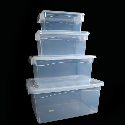 Jianlu kommerziell großer Kapazität Super großer Kühlschrank Frische Aufbewahrungsbox Lebensmittelqualität Transparent rechteckige Kunststoffspeicherbox mit Deckeletikettbox 9928 [Länge 52 Breite 37 Höhe 24 cm] 26 Liter