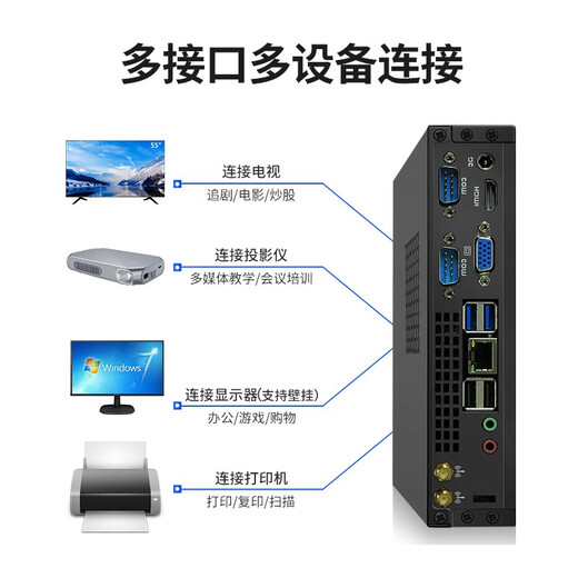 Caiguan 12th generation Core i5 mini computer host micro desktop miniPC online class high performance paperless office cloud terminal htpc package four Core i5/4G free upgrade to 8G/128GSSD