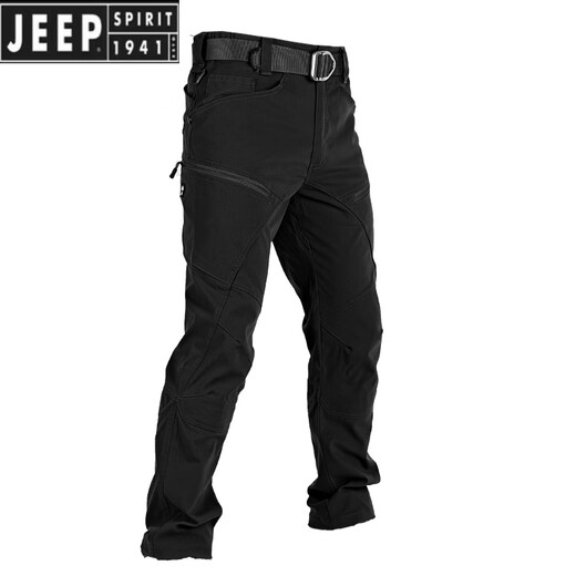 JEEP SPIRIT Jeep tactical trousers men's spring and autumn new loose training multi-pocket straight pants stretch casual outdoor overalls Khaki XL