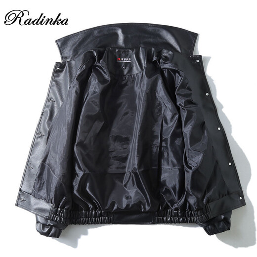 Radinka2026 new autumn and winter trendy loose imitation leather jacket men's motorcycle jacket bomber jacket design street jacket YFF 002 spring and autumn XL