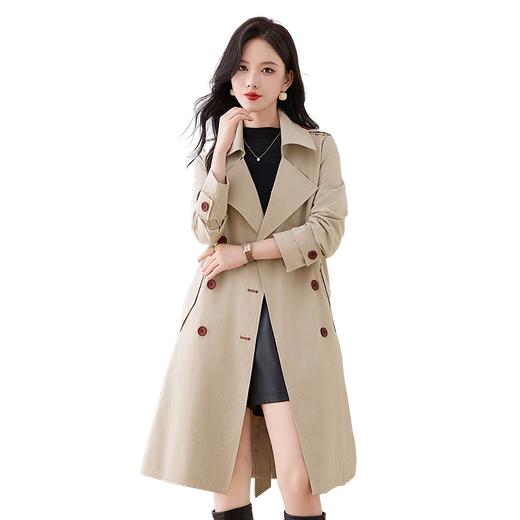 
AEMAPE Hangzhou Italian-French Fashionable and versatile slim mid-length windbreaker jacket for women 2025 spring and autumn new style of expensive lady top Mika-L