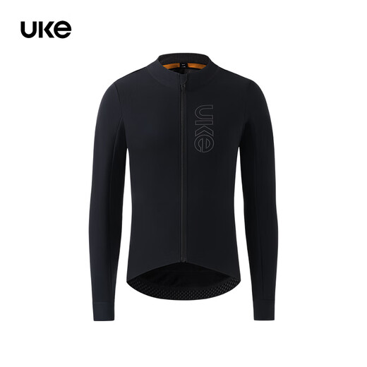 UKE Men's Windproof Fleece Outdoor Cycling Jacket Double-layer Windproof Outside and Breathable Inside Warm and Water-Repellent Cycling Jacket Starfield Black L