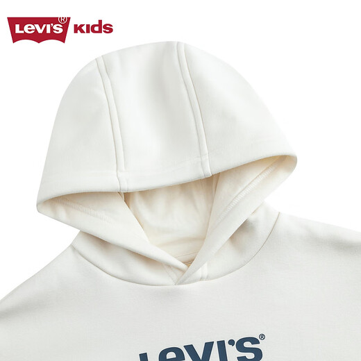 Levi's Levi's children's clothing boys' hooded sweatshirt winter new children's fleece top candy white 150/72