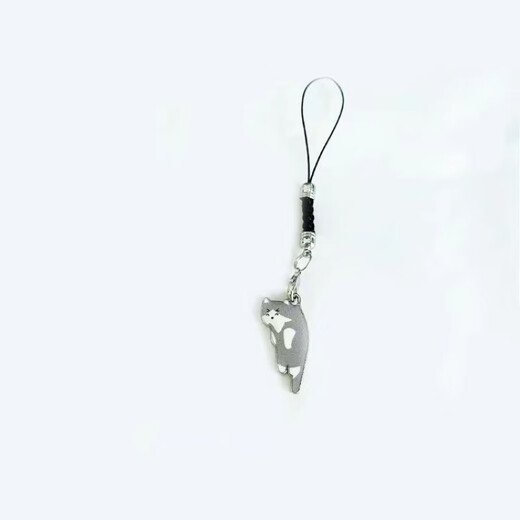 Laiji eignet sich für Mobiltelefon -Anhänger Cartoon niedliche Kätzchen -Anhänger Lanyard Hanger Dekoration Bester Student Ehepaar kreativer Tierhänge Kette Black Cat + White Cat [Mobile Seil]