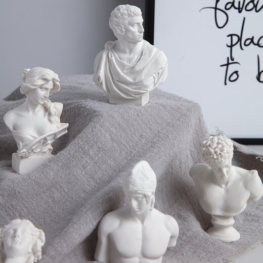 ZSTO David head plaster sculpture ornaments Nordic ins style sketch mini small plaster statue creative desktop decoration Mini David
