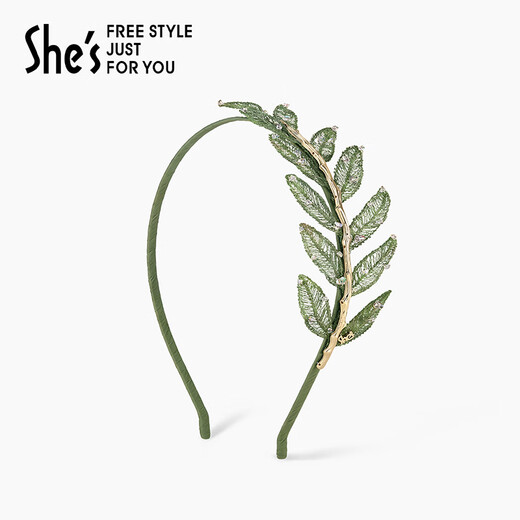 She s Qianzi Rousseau holiday original hair hoop light luxury high-end pressed hair headband hairpin hair accessories birthday gift for girlfriend green D0