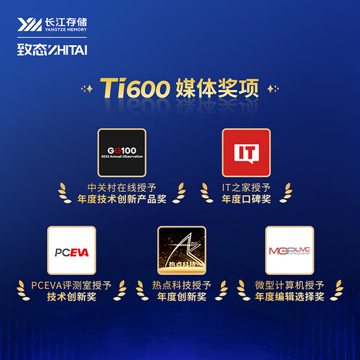 致态（ZhiTai）长江存储 2TB SSD固态硬盘 NVMe M.2接口 Ti600系列 (PCIe 4.0 产品)