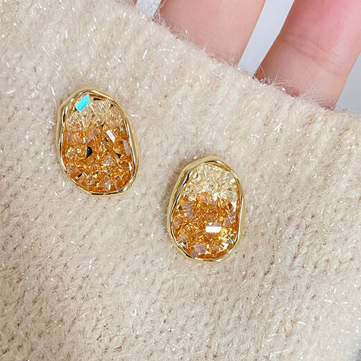 S925 silver needle sea crystal earrings 2023 new style fresh and simple earrings niche design earrings for women green