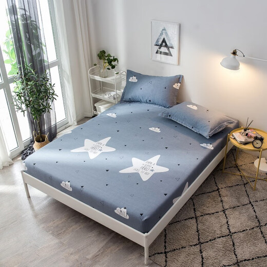 Mengyier 10cm brown mattress fitted sheet, brown mattress mattress protective cover, thin mattress 3cm 5-8 special 10cm couch Xinghailian-grey 150X200-c-m+pillow-case 2 pieces