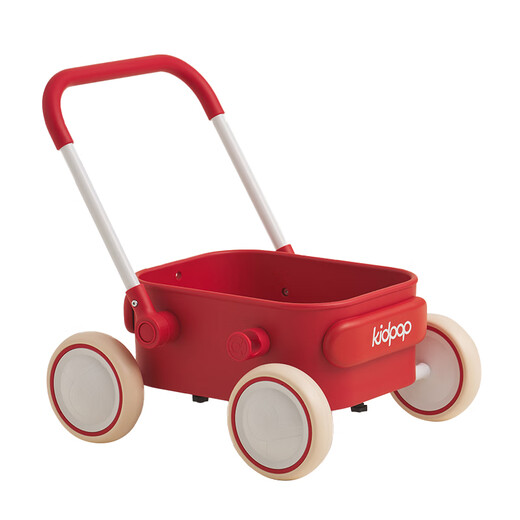 kidpop baby walker 1-3 years old baby multi-function trolley anti-roller adjustable speed balance cart one year old gift vibrant red