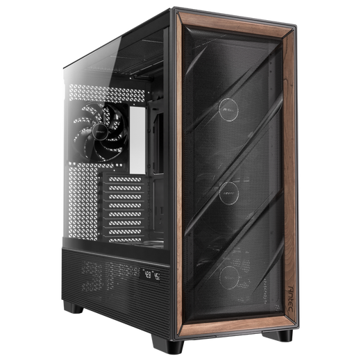 Antec FLUX PRO computer main case/walnut appearance//FLUX air duct patent/dual temperature control display/equipped with 6 fans/side-mounted power supply/glass