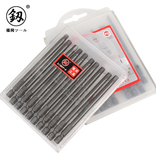 Japanese Fukuoka Tool Hexagon Electric Drill Bit Head Magnetic S2 Hard Electric Hexagon Screwdriver High Strength 150mm*H10 (9194G) Single Plug