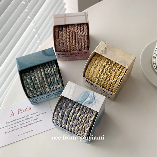 BARY REEF Sweet and Versatile Twist Braided Hair Rope for Girls Candy Hair Band Basic Hair Band Headband for Women with Rubber Bands to Tie Hair Bing Ruoyu Braided Style One Box