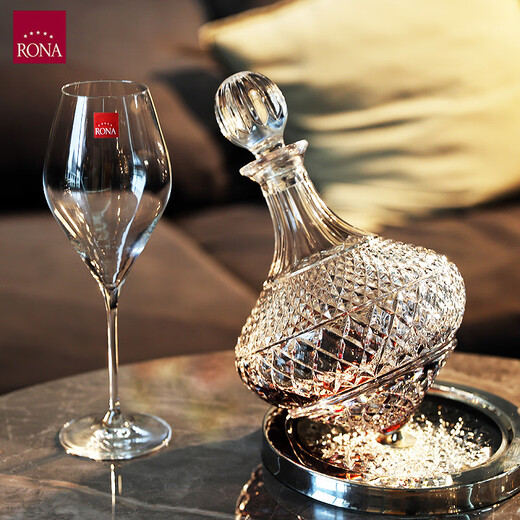 KBOX light luxury home thickened tumbler red wine decanter with lid crystal glass wine decanter bottle bright style - decanter simple package 1500ml